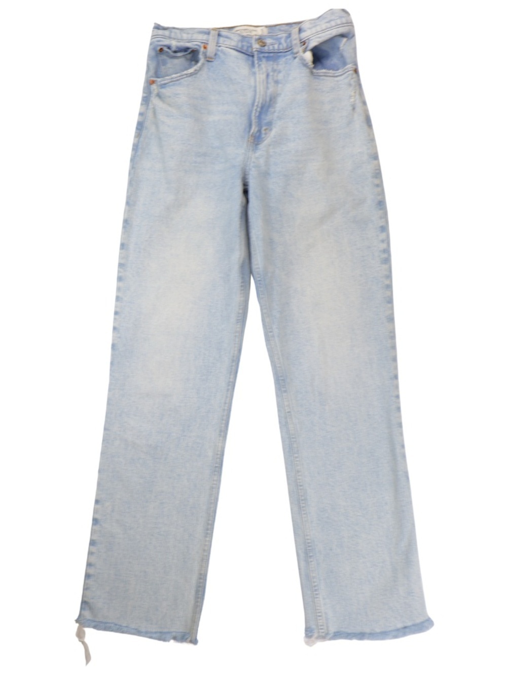 Abercrombie & Fitch 90s Straight Ultra High Rise Jeans Size 27 Light Wash Raw He